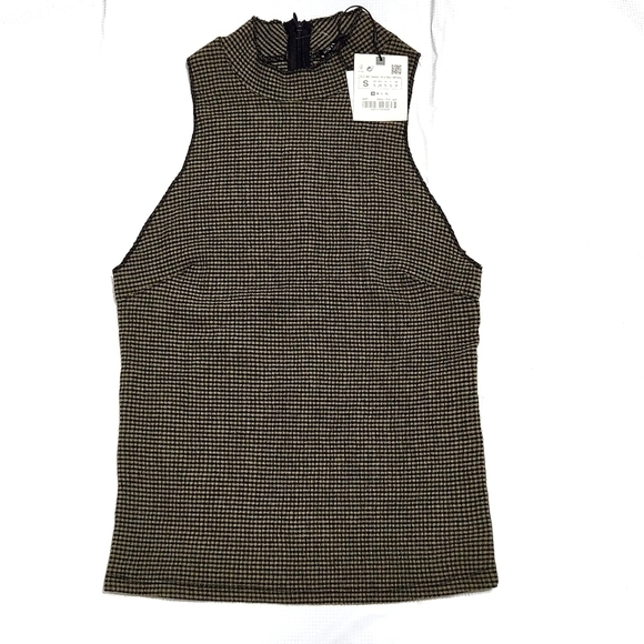 Zara Mock Neck Stripes Sleeveless Top - Picture 5 of 9